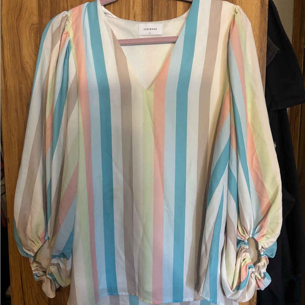 Adrienne Pastel Striped Blouse